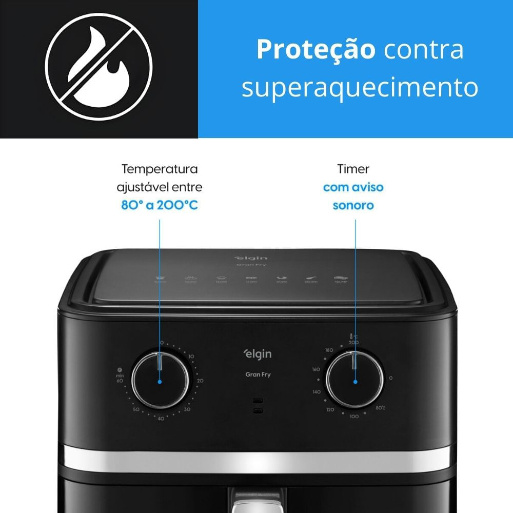 Air Fryer Gran Fry 8L Elgin 1750W Black 127V - Imagem 4