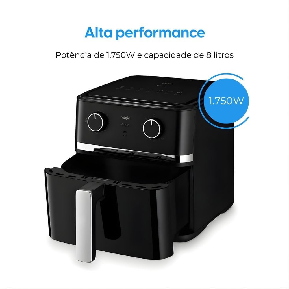 Air Fryer Gran Fry 8L Elgin 1750W Black 127V - Imagem 2