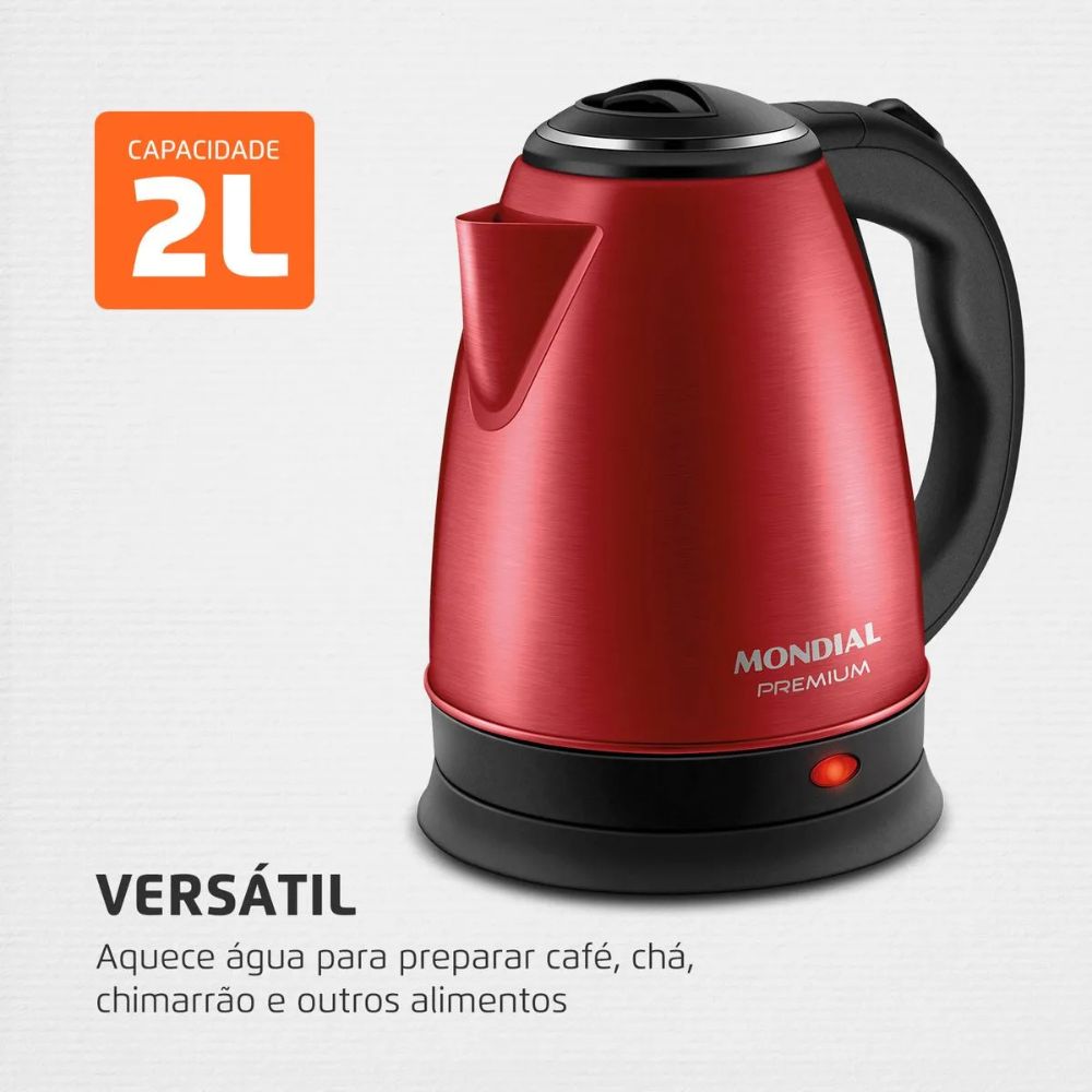 Chaleira Elétrica 2L Mondial Pratic Inox CE-06-R 1200W 110V - Imagem 2