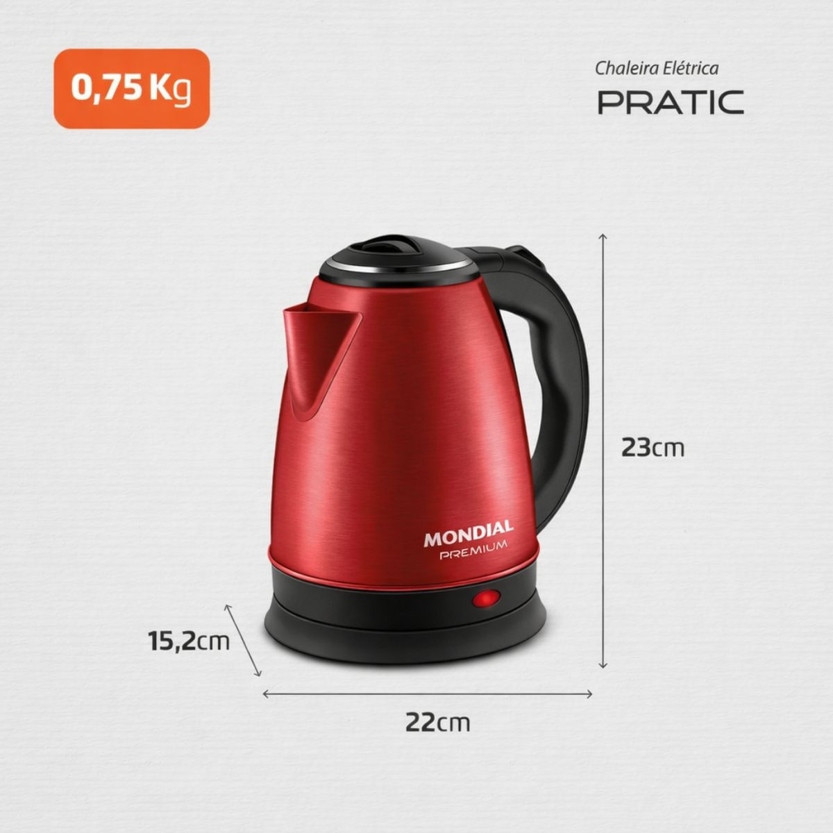 Chaleira Elétrica 2L Mondial Pratic Inox CE-06-R 1200W 110V - Imagem 14